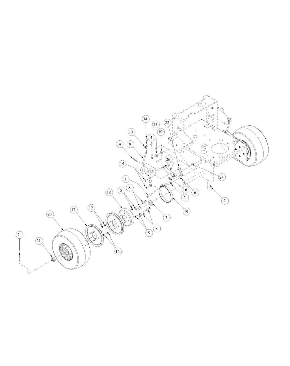 Brake Assembly Standard Track Diagram and Parts List for G1432 55AD231Q150-WAM Cub Cadet Lawn Mower